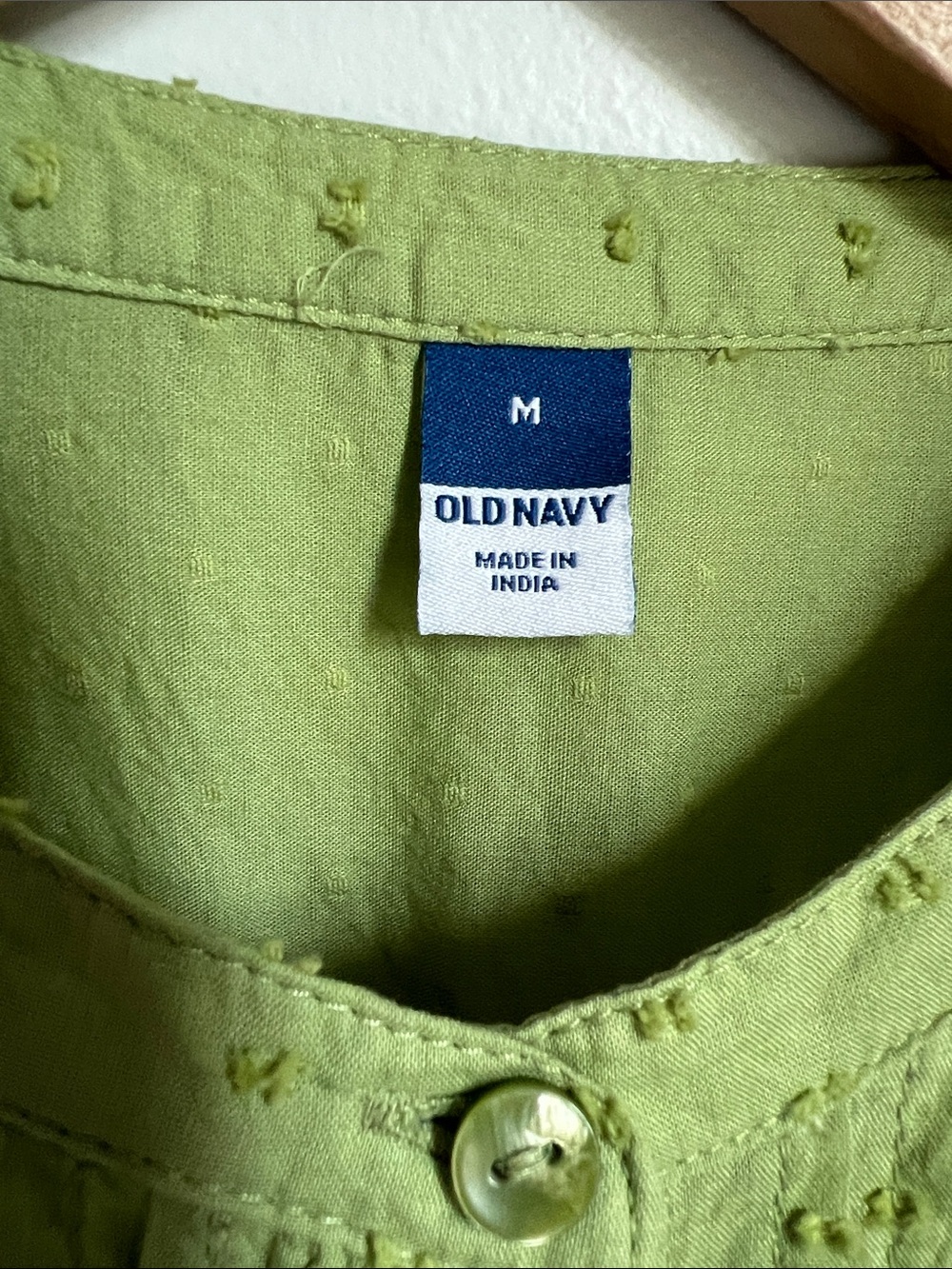 Old Navy | Long Sleeve Dandelion Leaf Blouse Embroidered Dots #583997-B Size M - Picture 2 of 16